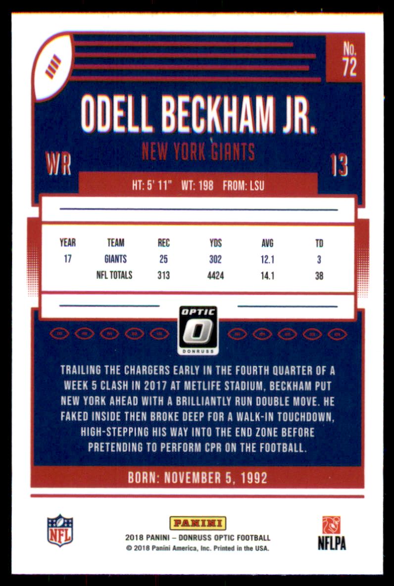 2018 Donruss Optic #72 Odell Beckham Jr.