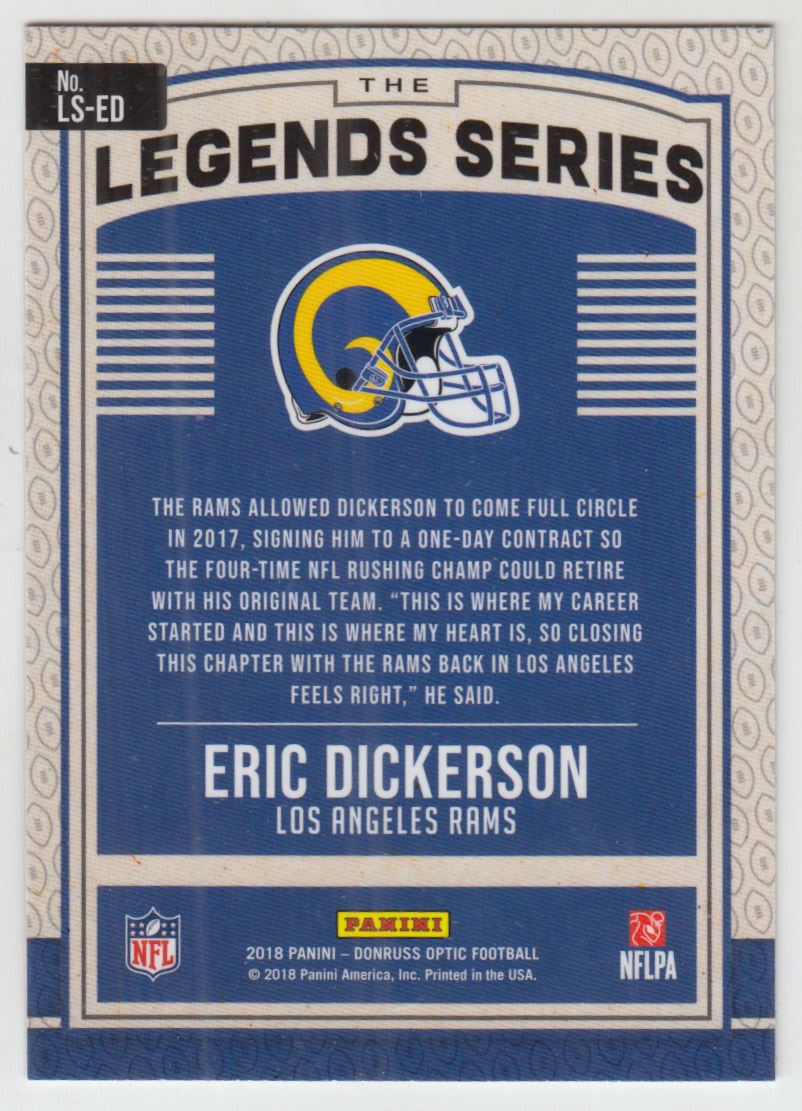 2018 Donruss Optic Legends Series #5 Eric Dickerson