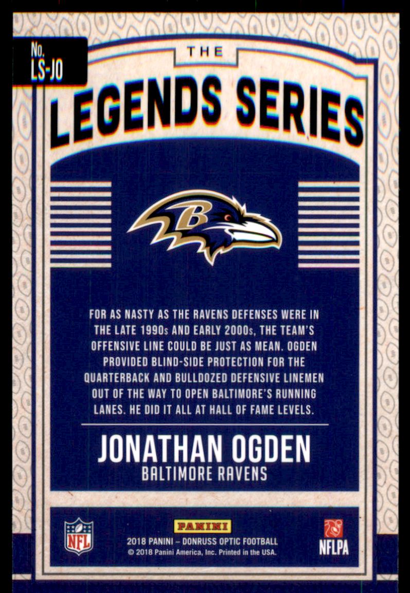 2018 Donruss Optic Legends Series #16 Jonathan Ogden back image