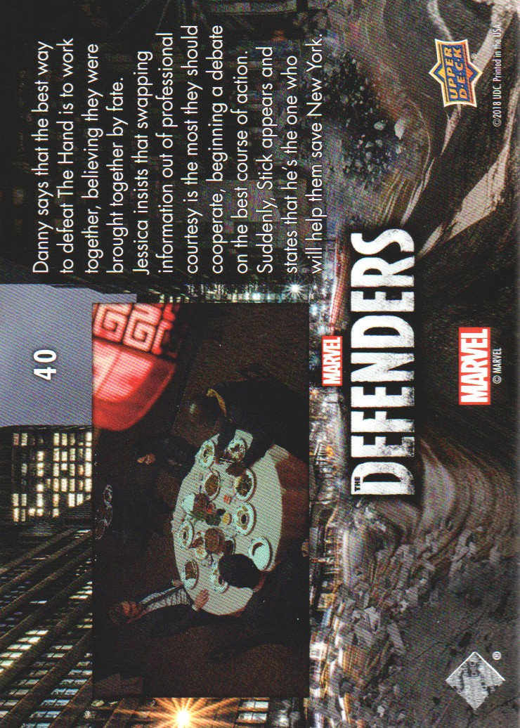 2018 Upper Deck The Defenders #40 How Obvious does it have to be? back image