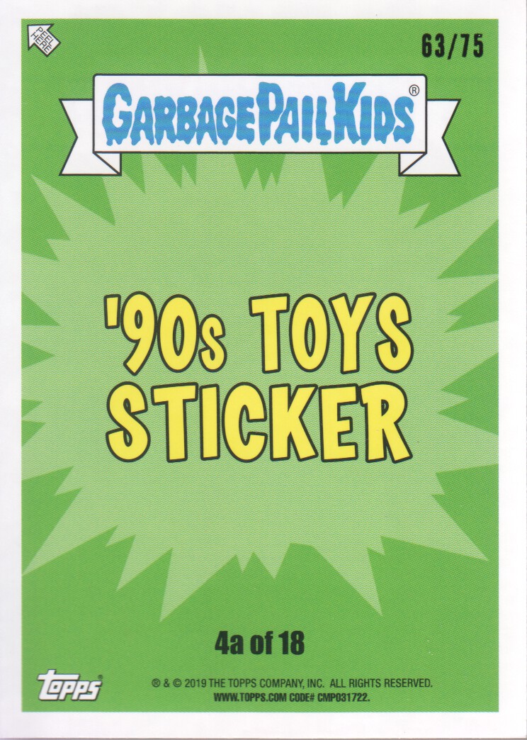 2019 Topps Garbage Pail Kids We Hate the '90s Bloody Nose #TOY4a Zvee Bot back image
