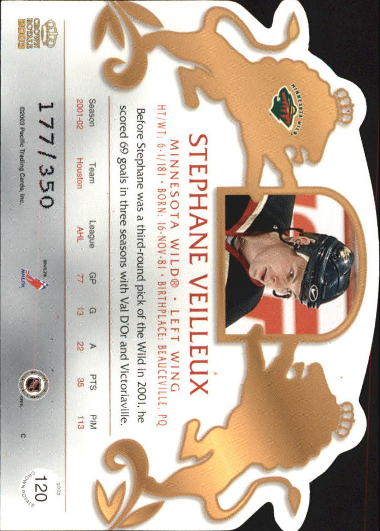 2002-03 Crown Royale Red #120 Stephane Veilleux back image