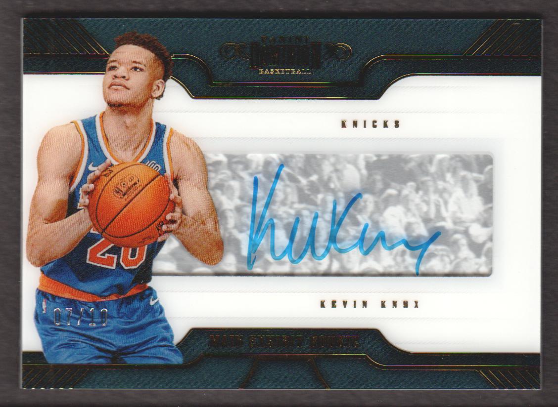 2018-19 Panini Dominion Main Exhibit Rookie Autographs Gold #15 Kevin Knox
