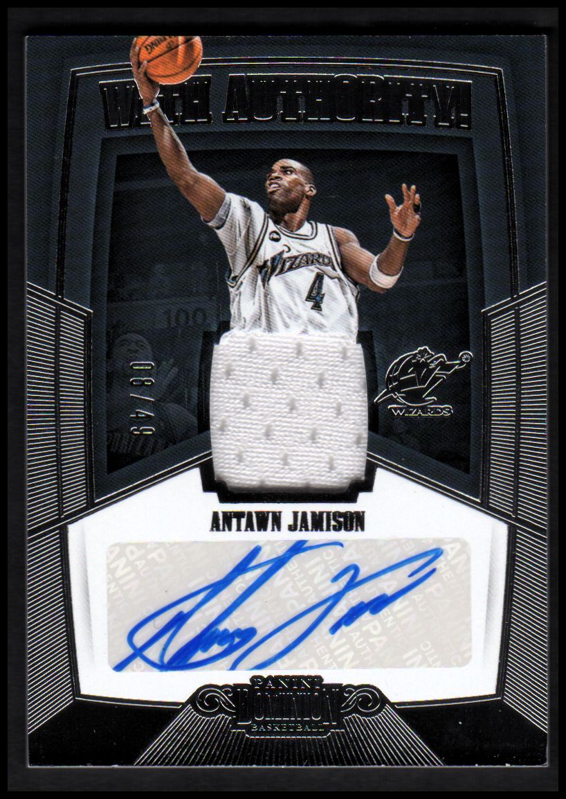 2018-19 Panini Dominion With Authority Material Signatures #16 Antawn Jamison/49