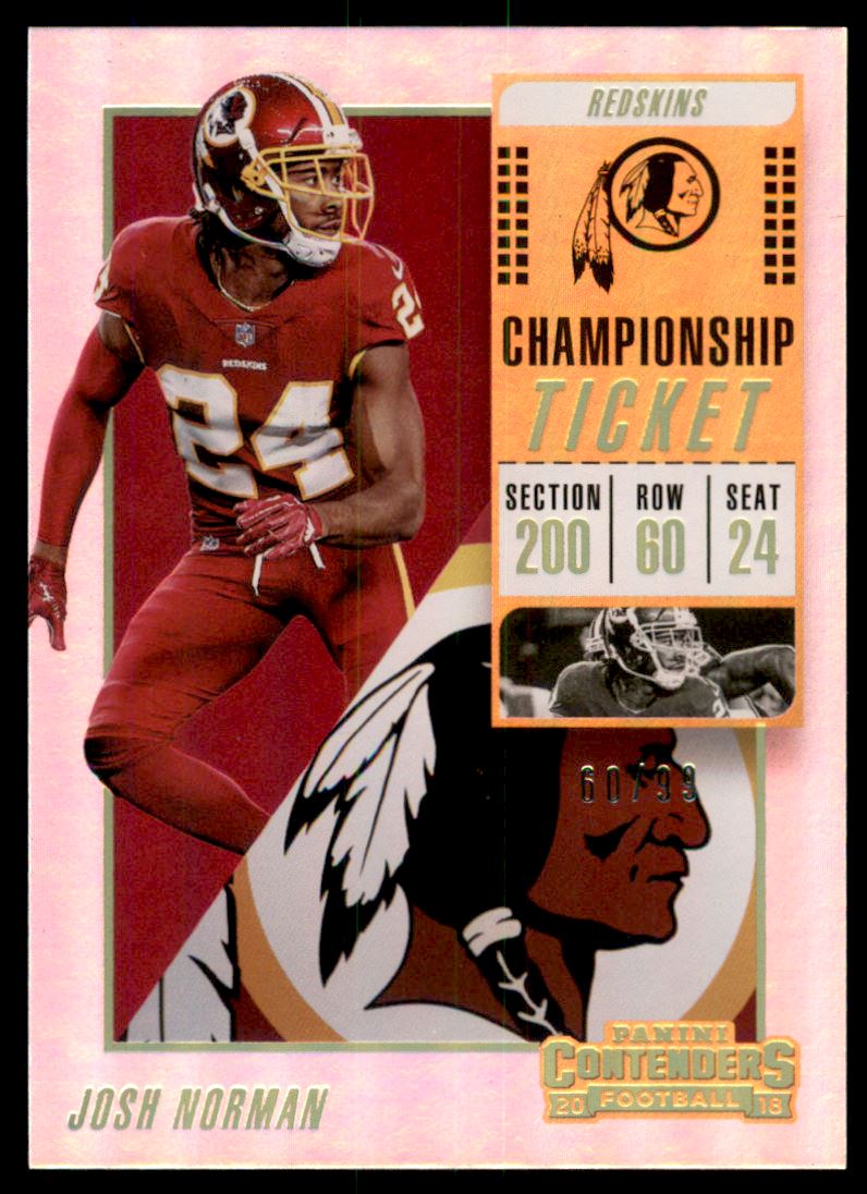 2018 Panini Contenders Championship Ticket #2 Josh Norman