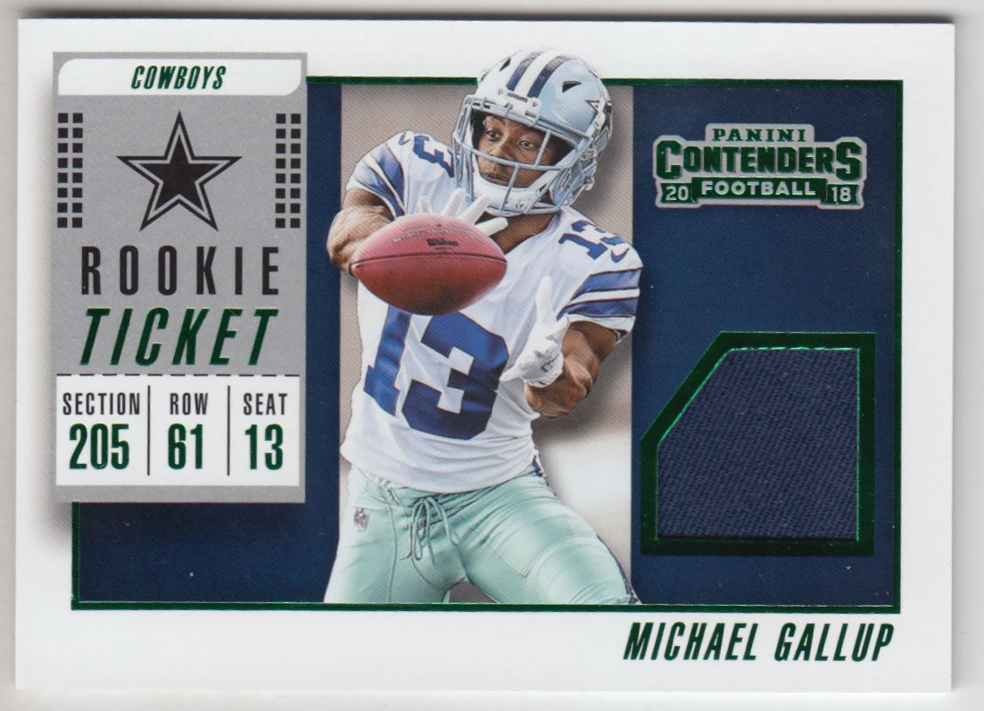 2018 Panini Contenders Rookie Ticket Swatches Variation #26 Michael Gallup