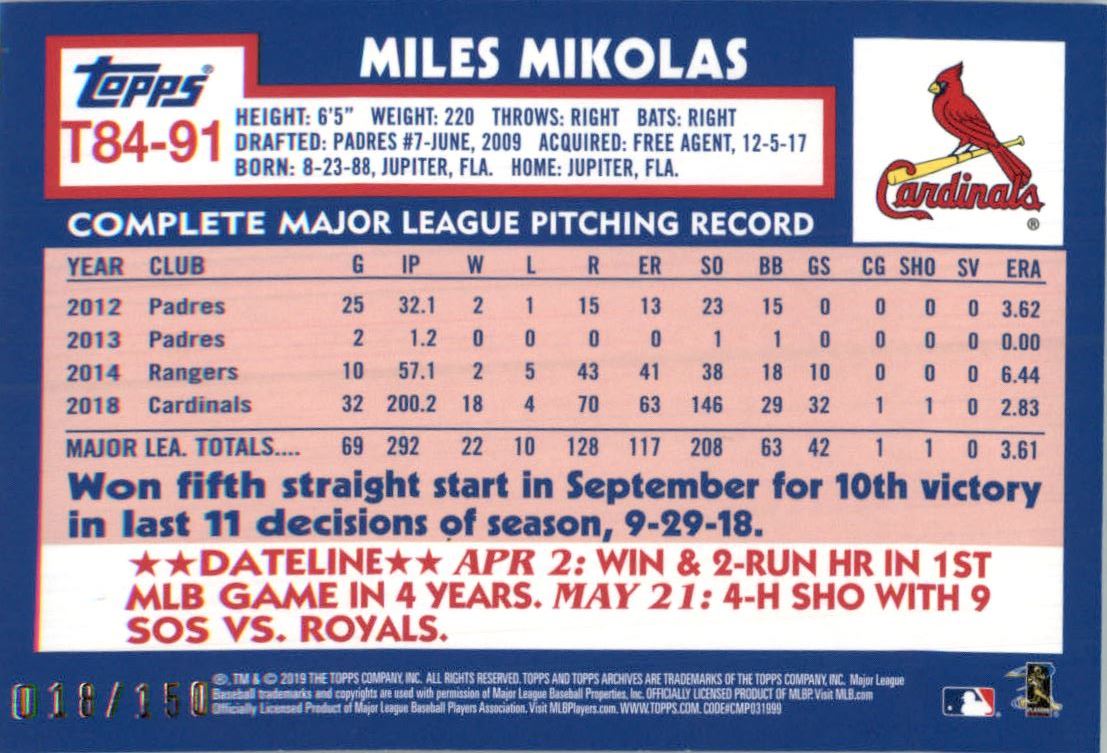 2019 Topps '84 Topps 150th Anniversary #T8491 Miles Mikolas