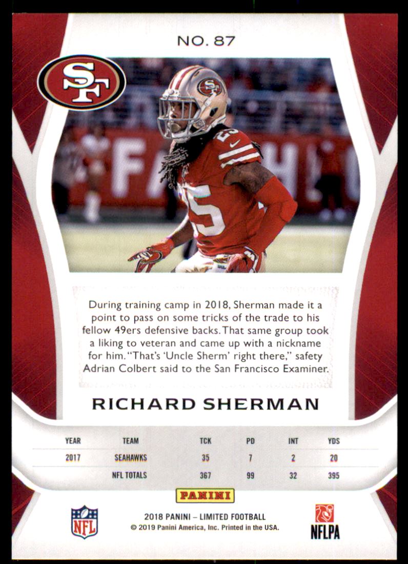 2018 Limited Silver Spotlight #87 Richard Sherman - NM-MT