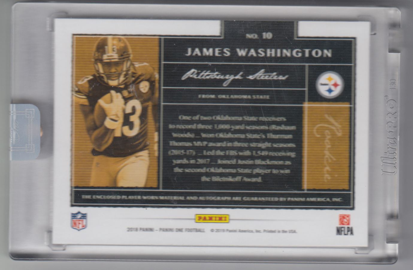 2018 Panini One #10 James Washington JSY AU/199 RC