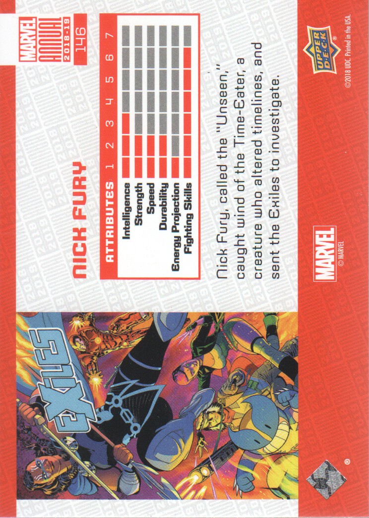 2018-19 Upper Deck Marvel Annual #146 Nick Fury SP back image