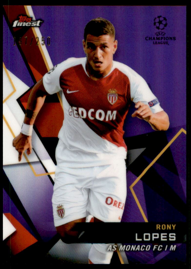 2018-19 Finest UEFA Champions League Purple Refractors #30 Rony Lopes