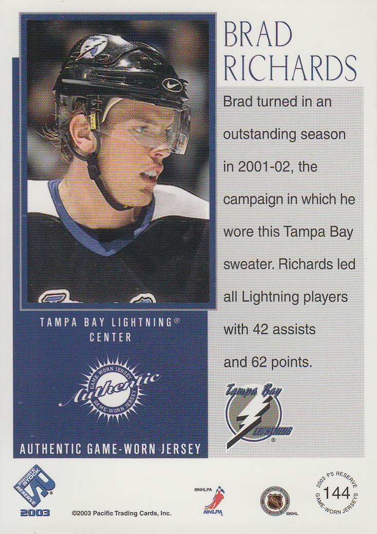 2002-03 Private Stock Reserve #144  Brad Richards J