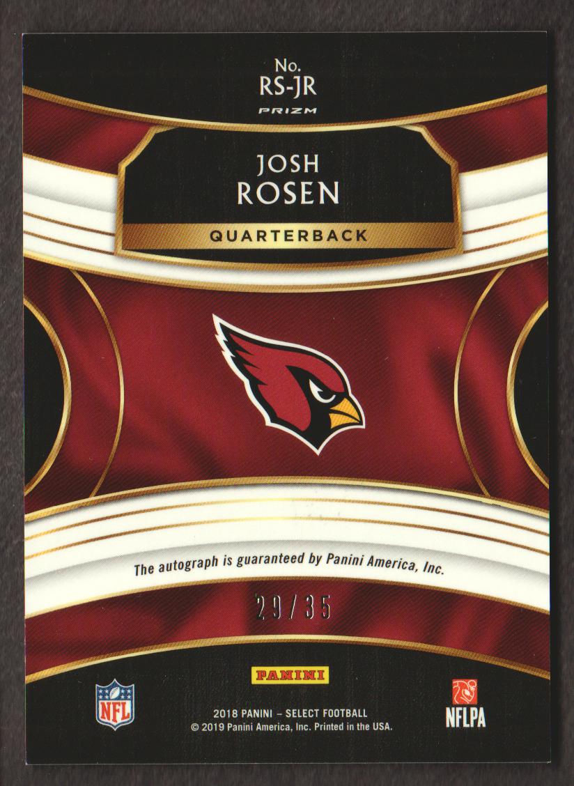 2018 Select Rookie Signatures Prizm #9 Josh Rosen/35 back image