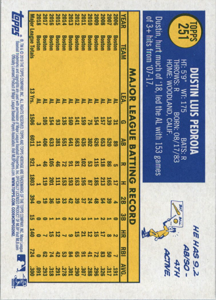 2019 Topps Heritage Baseball Card Pick (Base) 251-546