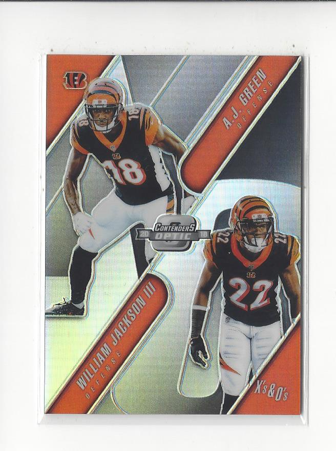 2018 Panini Contenders Optic Xs and Os #16 William Jackson III/A.J. Green