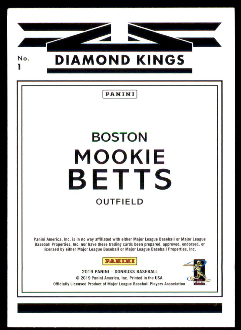 2019 Donruss #1 Mookie Betts DK back image