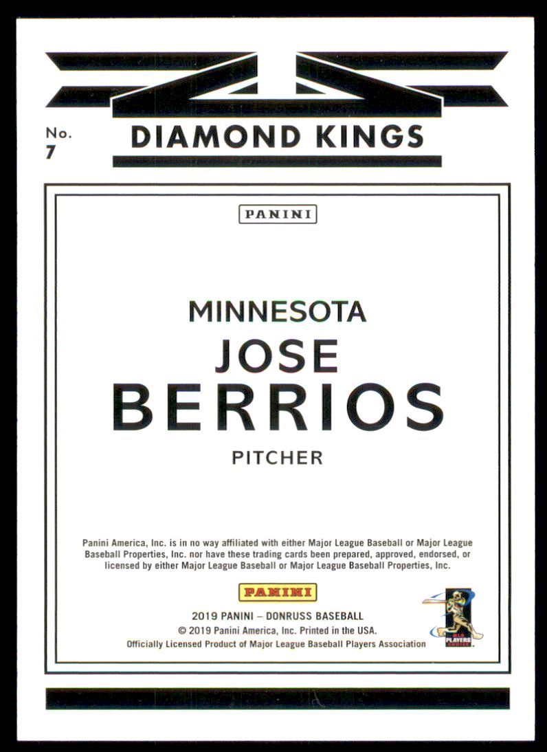 2019 Donruss Season Stat Line #7 Jose Berrios DK/202