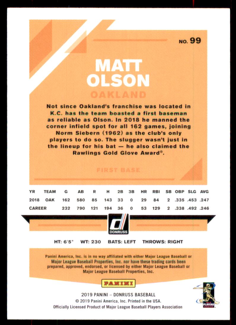 2019 Donruss Season Stat Line #99 Matt Olson/263