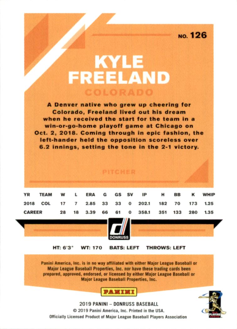 2019 Donruss Season Stat Line #126 Kyle Freeland/285
