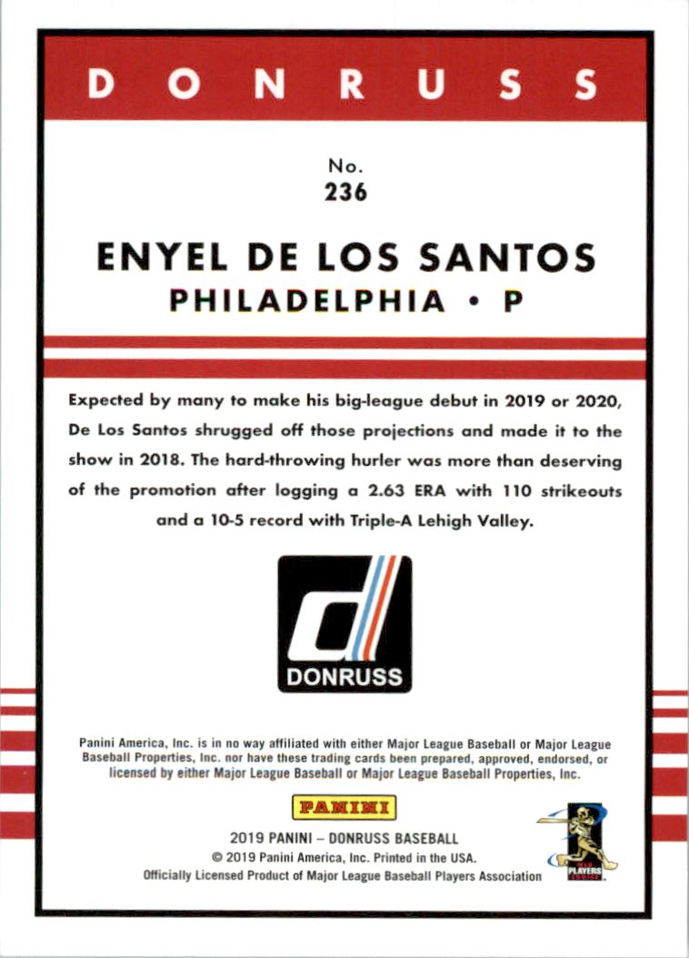 2019 Donruss Season Stat Line #236 Enyel De Los Santos RETRO/19