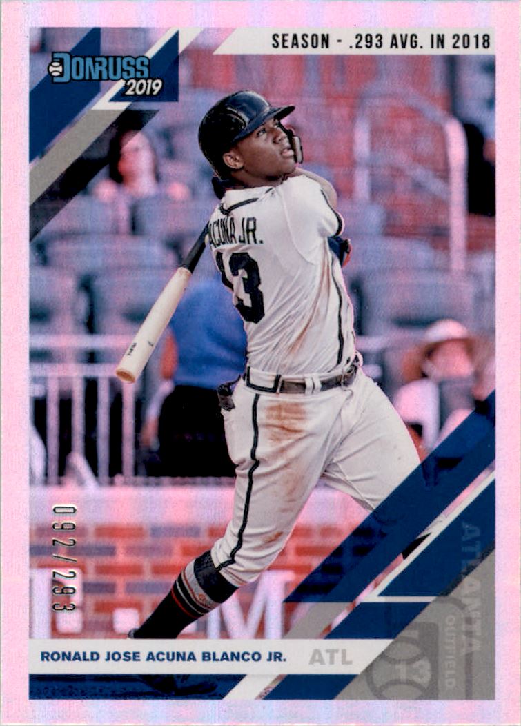 2019 Donruss Season Stat Line Variations #87 Ronald Acuna Jr./293