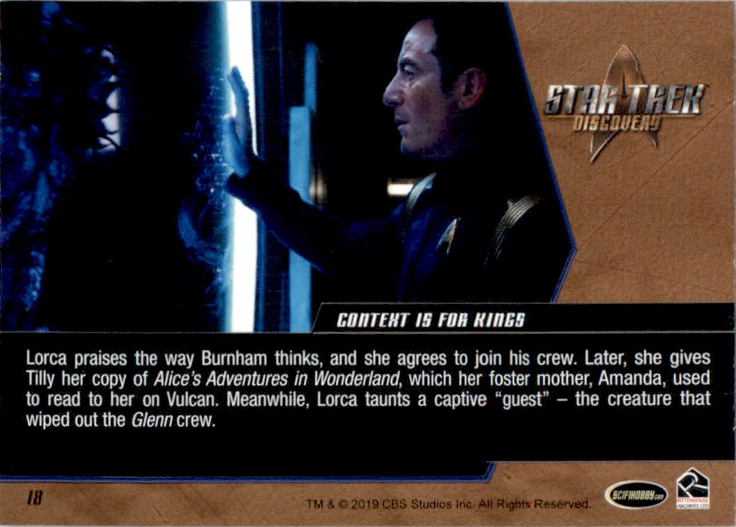 2019 Rittenhouse Star Trek Discovery Season One #18 Context is for Kings back image