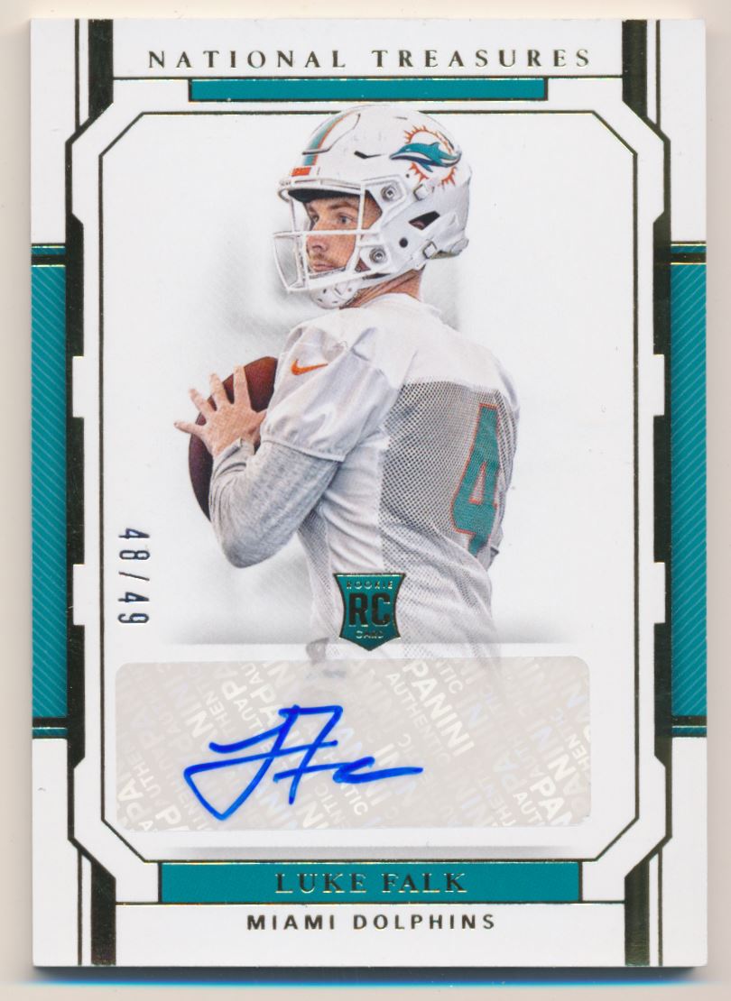 2018 Panini National Treasures Gold #156 Luke Falk AU/49