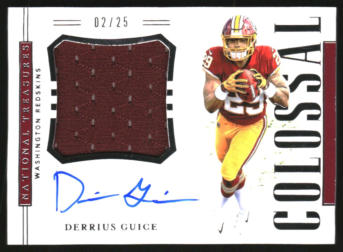 2018 Panini National Treasures Rookie Colossal Material Signatures #15 Derrius Guice/25 EXCH