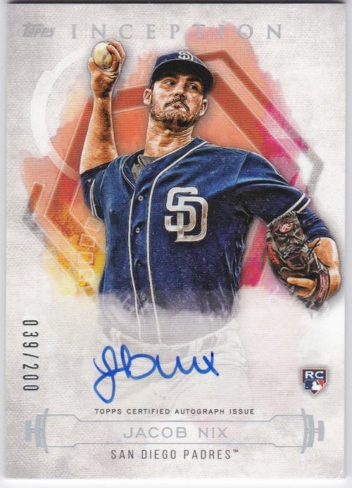 2019 Topps Inception Rookie and Emerging Stars Autographs #RESJN Jacob Nix/200
