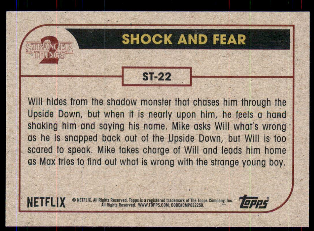 2019 Topps Stranger Things Season 2 #22 Shock and Fear back image