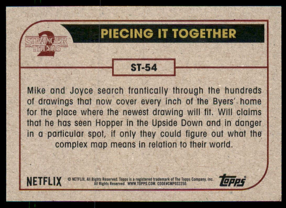 2019 Topps Stranger Things Season 2 #54 Piecing it Together