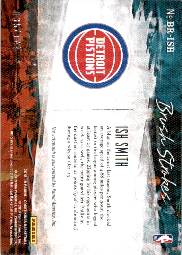 2018-19 Court Kings Brush Strokes Autographs #40 Ish Smith/149