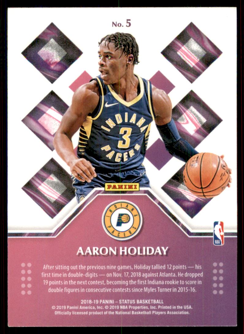2018-19 Panini Status Rookie Credentials #5 Aaron Holiday