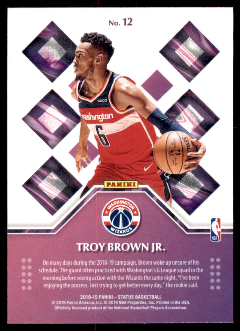 2018-19 Panini Status Rookie Credentials #12 Troy Brown Jr.