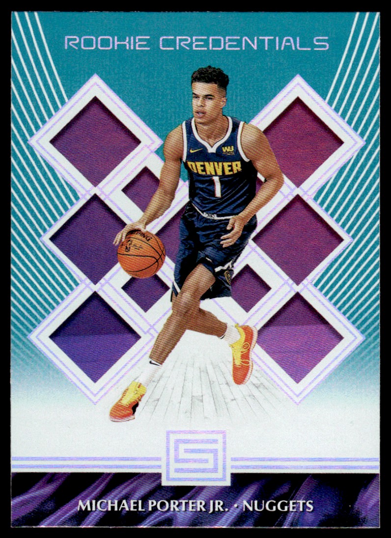 2018-19 Panini Status Rookie Credentials Aqua #2 Michael Porter Jr.