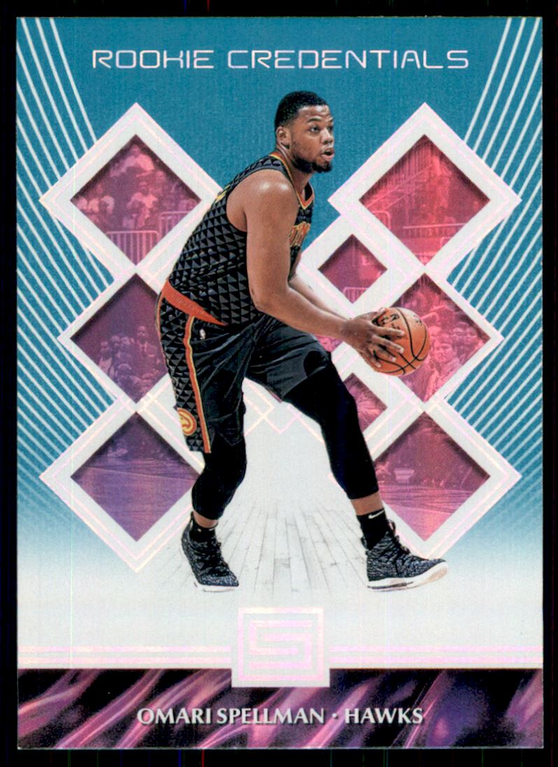 2018-19 Panini Status Rookie Credentials Aqua #37 Omari Spellman