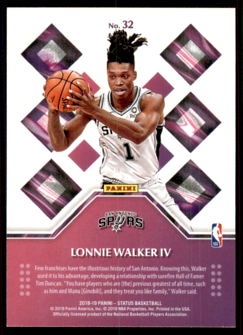 2018-19 Panini Status Rookie Credentials Green #32 Lonnie Walker IV