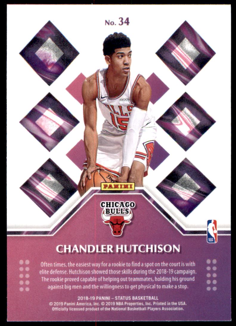 2018-19 Panini Status Rookie Credentials Green #34 Chandler Hutchison