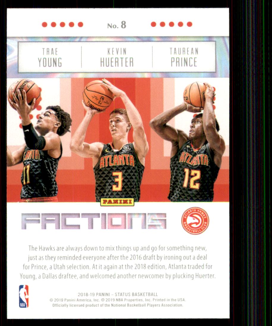 2018-19 Panini Status Factions #8 Kevin Huerter/Taurean Prince/Trae Young