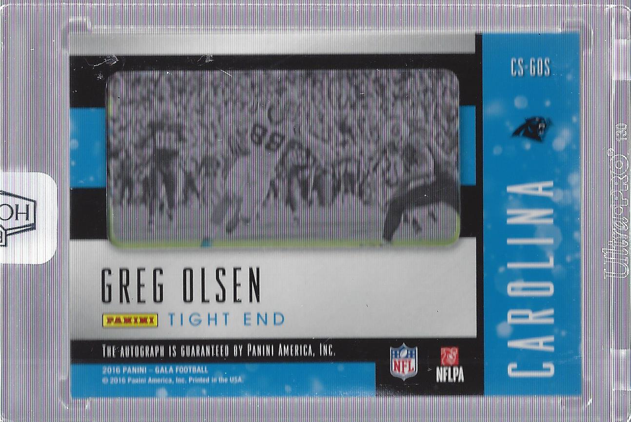 2018 Panini Honors Recollection Collection #1142 Greg Olsen/3/2016 Gala Cinematic Signatures #CS-GOS back image
