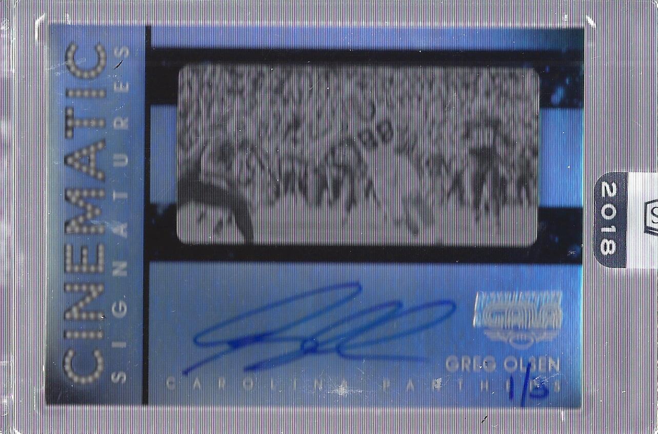 2018 Panini Honors Recollection Collection #1142 Greg Olsen/3/2016 Gala Cinematic Signatures #CS-GOS
