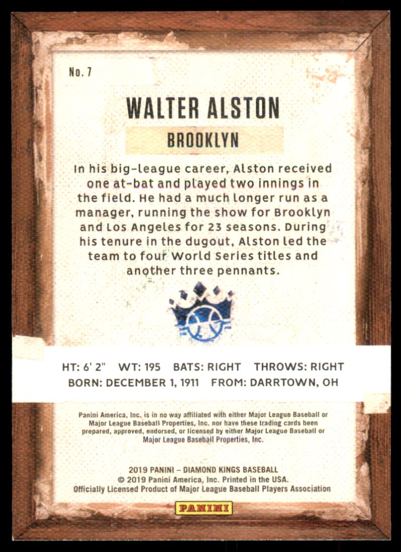 2019 Diamond Kings Artist Proof Blue #7 Walter Alston