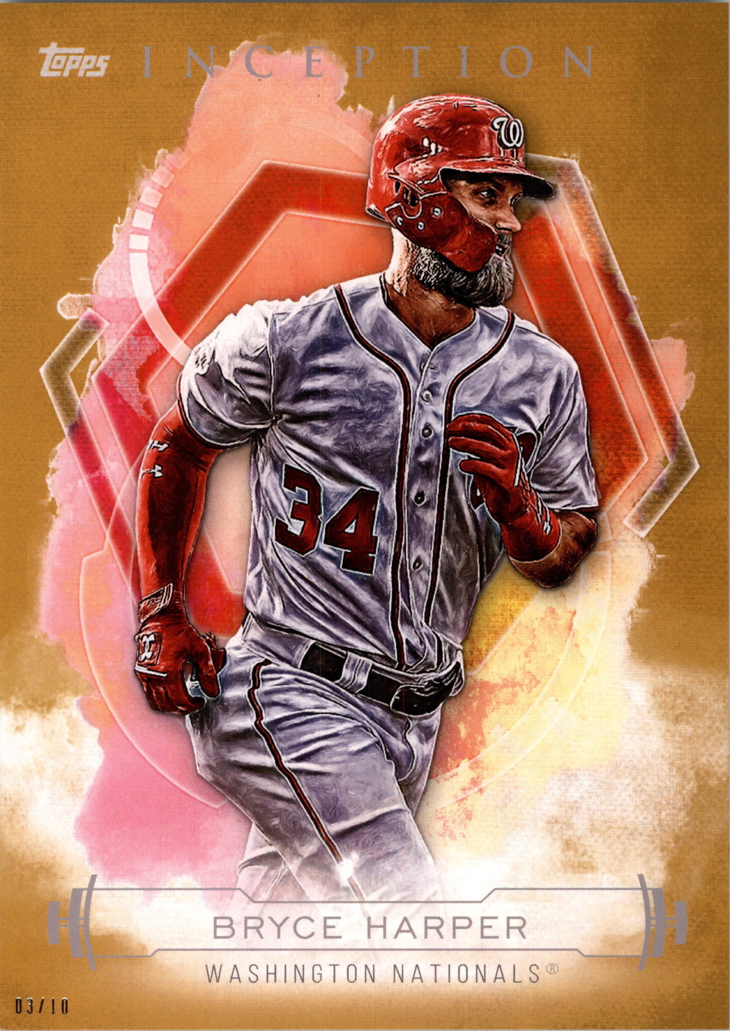 2019 Topps Inception 5x7 Gold #16 Bryce Harper