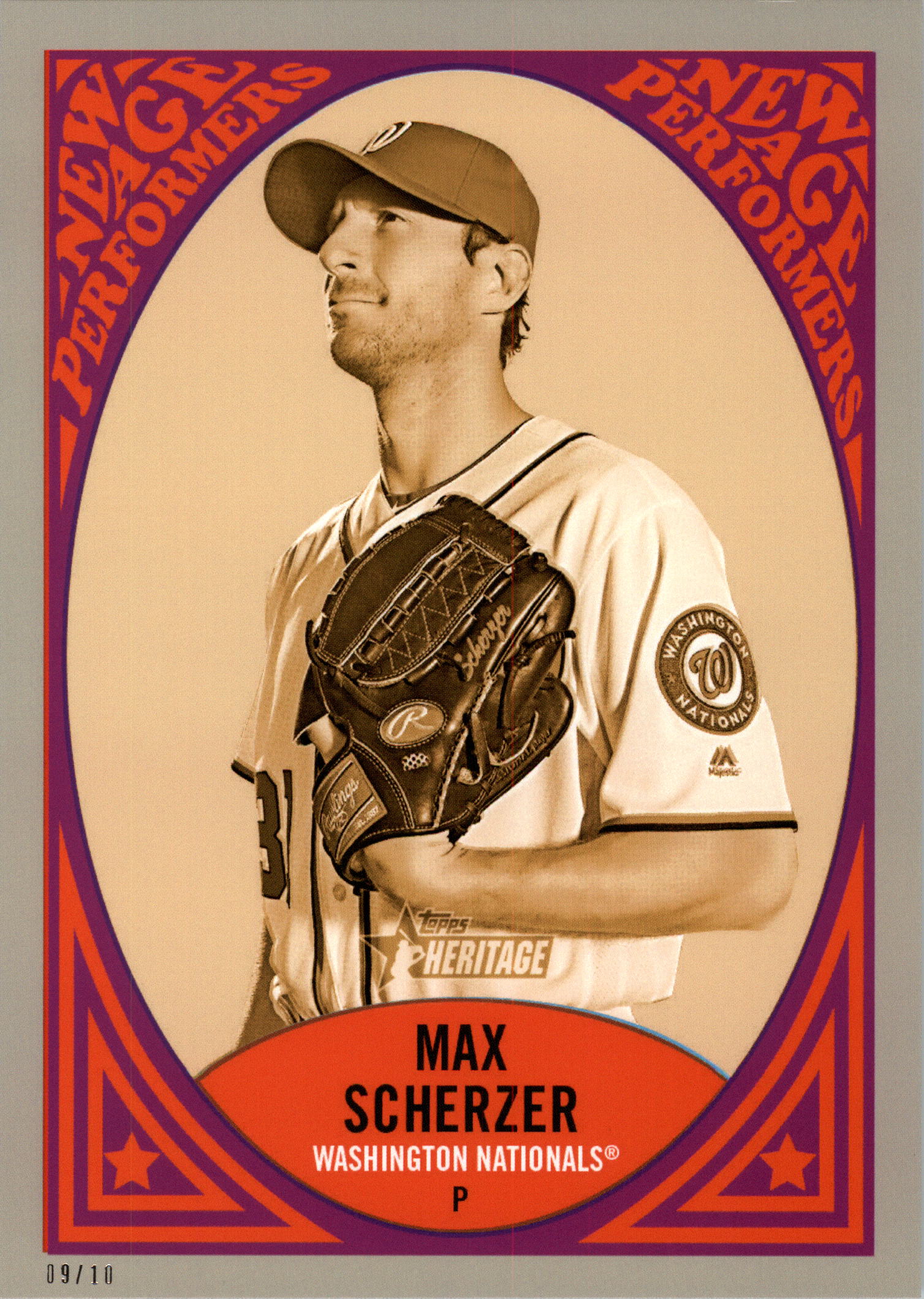 2019 Topps Heritage 5x7 New Age Performers Gold #NAP16 Max Scherzer