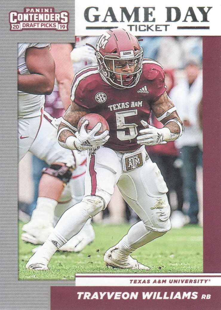 2019 Panini Contenders Draft Tickets Game Day Tickets Football #15 Trayveon Williams Texas A/&M Aggies