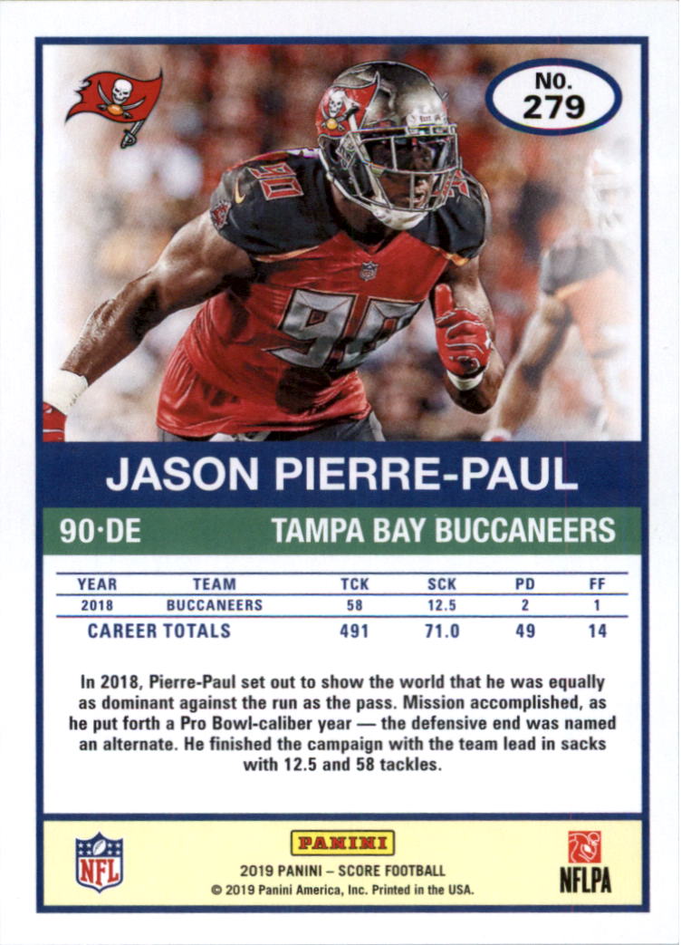 2019 Score #279 Jason Pierre-Paul back image