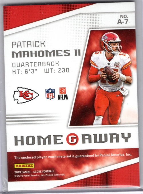 2017 Score - Rookie Jerseys #7 - Patrick Mahomes II