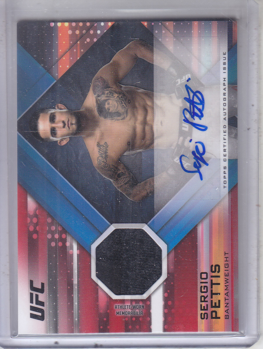 2019 Topps UFC Knockout Autographed Relics Red #KARSP Sergio Pettis