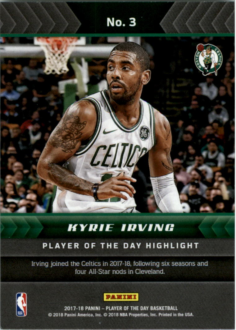 2017-18 Panini Player of the Day #3 Kyrie Irving back image