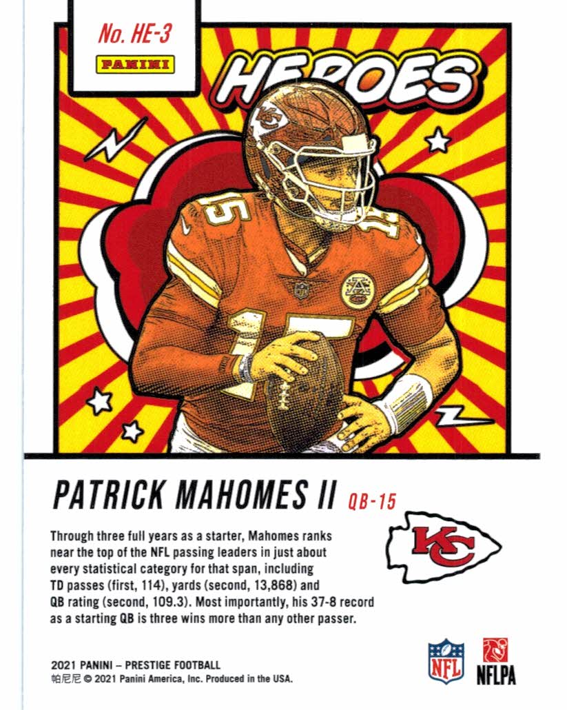 2021 Prestige Heroes 3 Patrick Mahomes II NMMT The Dugout Sportscards & Comics Beckett